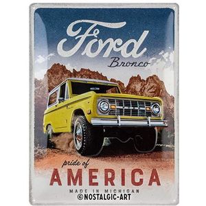 Nostalgic-Art Ford Bronco Vintage bord - cadeau-idee voor fans van autoaccessoires, metaal, retro design, 30 x 40 cm