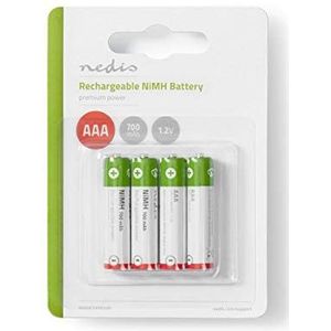 Nedis AAA oplaadbare Ni-MH batterij 1,2 V 700 mAh 4 Uni