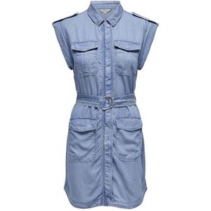 ONLY Onlfranco Ss Cargo DNM Robe en jean pour femme, Bleu jeans clair, S