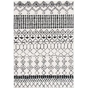 Safavieh Boho Chic TUL229 tapijt voor binnen, rechthoekig, geweven, 122 x 183 cm, ivoorkleurig / zwart