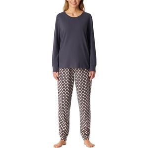 Schiesser Pyjama long pour femme avec poignets en coton, Graphite_181987, 42
