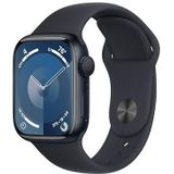 Apple Watch Series 9 (41 mm GPS) Smartwatch met aluminium behuizing en sportarmband in middernachtblauw (S/M). Tracker voor fysieke activiteit, apps voor zuurstof in het bloed en ECG, Retina-display