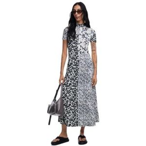 Desigual Damesjurk, gebreide jurk, korte mouwen, damesjurk, Wit, M