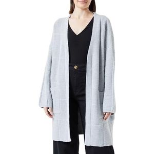 blonda Cardigan en tricot ouvert pour femme, gris, XS-S