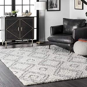 nuLOOM Iola Soft & Plush Shag Area tapijt, 97 x 152 cm, wit