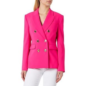 Pinko Grenat Veste Crêpe Stretch avec Bouton Métal Blazer Femme, N17_pink Pinko, 38