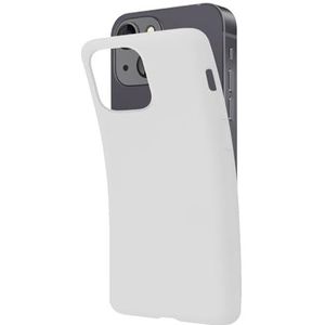 SBS Coque iPhone 14 blanc Snow Pantone White, étui souple et flexible anti-rayures, coque mince et confortable à tenir dans votre poche, étui compatible avec chargement sans fil