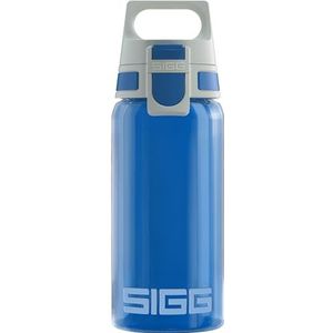 SIGG Viva One Blue Drinkfles voor kinderen (0,5 l), klein, BPA-vrij en oplosmiddelvrij, transparante fles, milieuvriendelijke drinkfles, eenvoudig te gebruiken
