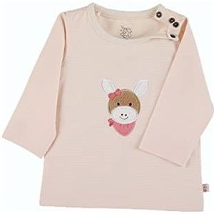 Sterntaler GOTS Baby Meisjes Lange Mouw T-Shirt met ezel borduurwerk en knoop Roze Roze Roze 74, Roze