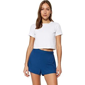 Trendyol Trendyol Damesshort met hoge taille, rechte pijpen, 1 stuk, Olie (Aceiet)