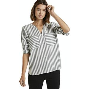 TOM TAILOR Denim Gestreepte blouse voor dames, 25185 - verticale strepen grijs wit