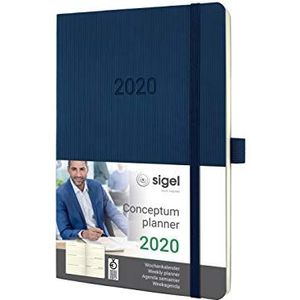 SIGEL C2032 Weekplanner 2020 Conceptum, zachte omslag, 13,5 x 21 cm, donkerblauw