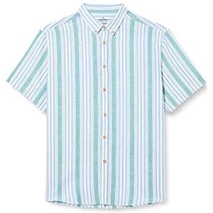 Springfield Camisa Stripe Linen Herenhemd, Groen