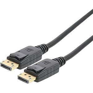 PremiumCord DisplayPort 2.0 kabel 16K M/M 1,5m DisplayPort naar DisplayPort 80Gbps Video 16K @ 60Hz 8K @ 120Hz 4K @ 144Hz 2160p, HDCP 2.2, vergulde aansluitingen, zwart