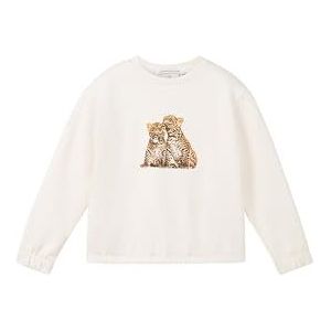 TOM TAILOR 1042579 Kindersweatshirt met print voor meisjes, 24018 - Lichte amandel
