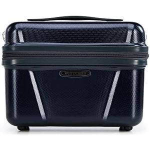 WITTCHEN Reiskoffer met harde wielen van polycarbonaat met 4 dubbele wielen, cijferslot, telescopische handgreep Explorer Line, Donkerblauw, Toilettas