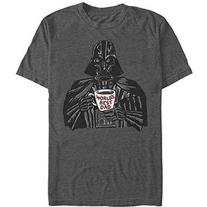 Star Wars Vader Dad Mug Organic T-shirt met korte mouwen uniseks, Zwart gemengd.