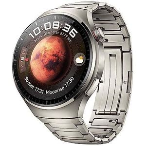 HUAWEI Watch 4-serie, lucht- en ruimtevaartgeclassificeerd titanium, bolvormig saffierglas, snelle gezondheidscontrole met 7 instellingen, eSIM mobiele telefoon, twee batterijen, titanium, Duitse