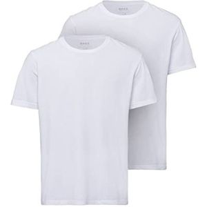 BRAX Heren T-shirt in tim stijl in dubbele verpakking, Wit