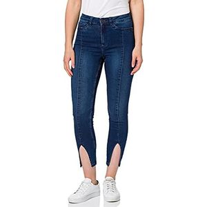 Noisy May Nmcallie Hw Ank Slit Detail Jeans DB BG, donkerblauw denim