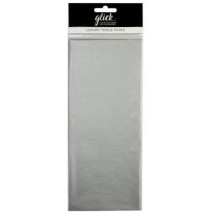 4 vellen zijdepapier, zilverkleurig, 750 mm x 500 cm, voor geschenkverpakking en verjaardag