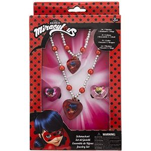 Joy Toy 65991 Tales of Ladybug & Cat Noir figuren & personages Miraculous sieradenset: 1 parelarmband, 1 parelketting en 2 ringen in geschenkverpakking 12x4x18 cm, girls