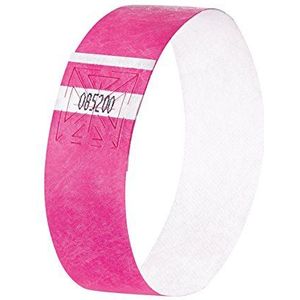 SIGEL EB210 120 stuks identificatie- en controlearmbanden (25,5 x 2,5 cm), neonroze