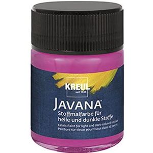 Kreul Javana 91969 verf voor lichte en donkere stoffen op waterbasis met een waterstofkarakter, 50 ml glas, magenta
