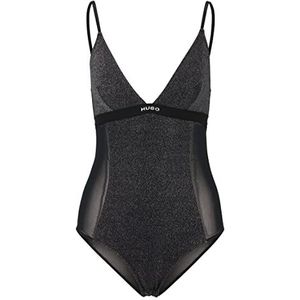 HUGO Lurex dames body zwart 1, S, Zwart 1