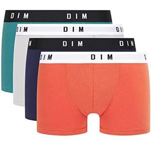 Dim Boxershorts voor heren, katoen, stretch, 4 stuks, Rood/Blauw Denim Staal/Smaragdgroen