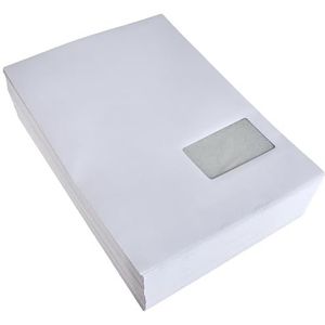 SECURITEX 100 enveloppen DIN C4 (329 x 224 mm) 130 g, met venster, kleur: wit, gewoon de gewenste hoeveelheid invoeren!
