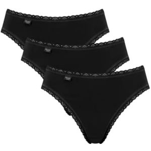 Sloggi 24/7 Cotton Lace Tai C3p Bikini voor dames (3 stuks), Zwart (Zwart 04)