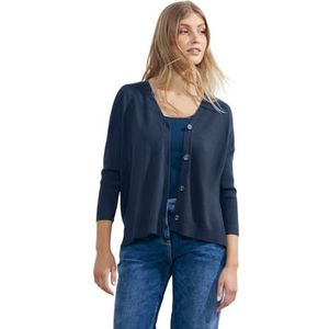 Cecil B253757 Damesvest met 3/4 mouwen, Casual denim blauw