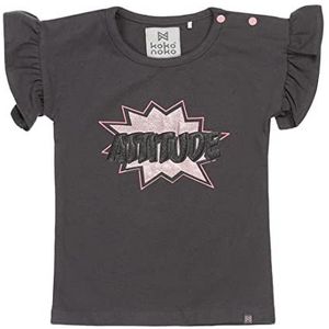 Koko Noko T-shirt voor meisjes, donkergrijs, ruffles, grijs, 6 maanden, grijs.