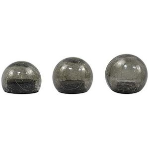 Eifa Set van 3 led-glazen ballen met craqueléeffect, verschillende maten 10 cm, 12 cm, 15 cm, IP44, voor binnen en buiten
