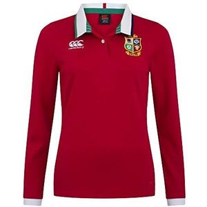 Canterbury Klassiek rugby-shirt voor dames met leeuwenpatroon, lange mouwen, UK-design, Iers, Rood (Tango Red)