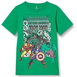 NAME IT Nkmnill Marvel SS Top Mar T-shirt pour enfant, Multicolore (Lush Meadow), 116