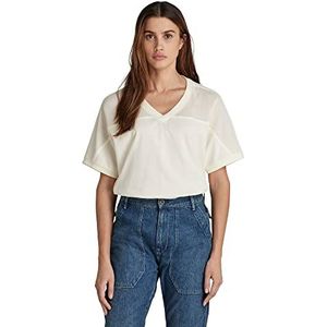G-STAR RAW Mesh Mix Loose V T T-shirt voor dames, wit (Papyrus 336-d113)