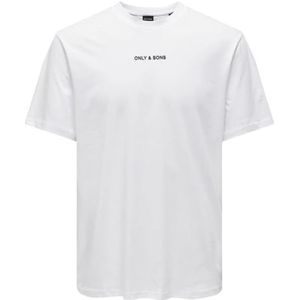 ONLY & SONS Onslevi Life Reg Text Ss Tee Noos T-shirt voor heren, Helder wit