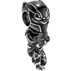 PANDORA Marvel Black Panther Charm 790783C01 zilver, één maat, sterling zilver, geen edelsteen, Sterling zilver, Geen edelsteen