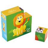 Hape - Puzzel Cubes jungledieren, E1619, groen