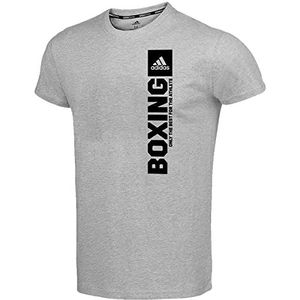 adidas Community Verticaal T-shirt, uniseks, sportshirt voor dames en heren, korte mouwen, 100% katoen, maat L, grijs/zwart