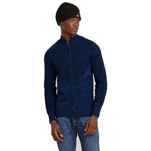 G-STAR 3D Biker Zip Through Gebreide Pullover Cardigan Sweater Heren, Veelkleurig (Imperial Blue/Salute D25070-c259-g791)