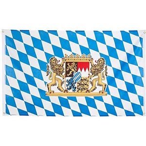 Boland 54223 Banner, Beieren, 90 x 150 cm, blauw-wit, decoratie, Oktoberfest, kerkfeest, themafeest, carnaval