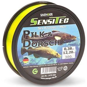 Sensitec Touw voor kabeljauw & paddenstoelen en voor het vissen / vuurvissen / looplengte 300 m / kleur geel / donkerblauw / 0,33 mm / 0,45 mm (pilk & kabellijn - 0,40 mm, 300)