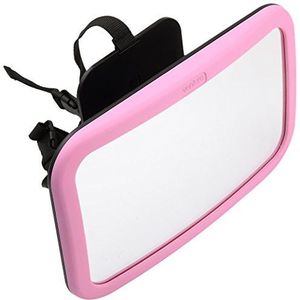 Venture groothoek draaibare spiegel voor achterbank met kantelfunctie (groot, roze)