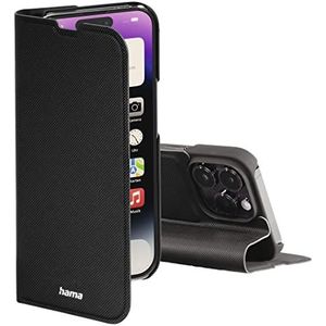 Hama Beschermhoes voor Apple iPhone 14 Pro Slim Pro met 2 kaartvakken, magneetsluiting en standaard, zwart