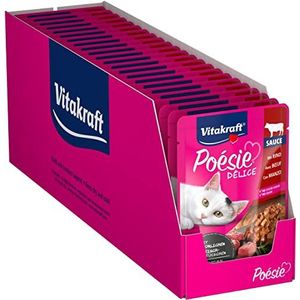 Vitakraft Poëzie Delice natvoer voor katten, rundvlees, saus, 23 x 85 g