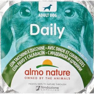 almo nature Daily Menu Dog Paste, Graanvrij, met Kalkoen en Courgette, 100 g, 32 Stuk