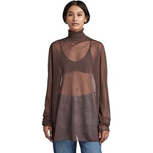 G-STAR RAW Sheer Losse Turtle gebreide trui voor dames, bruin (Chocolade D22535-d140-285), XXS, Bruin (Chocolade D22535-d140-285)